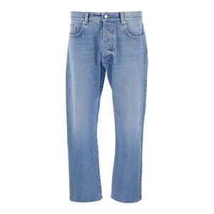 Icon Denim Men Light Blue Jeans With Logo Patch On The Rear In Denim Man